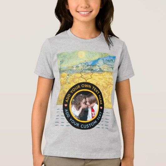 Aangepaste foto-tekst – Van Gogh Art Verjaardagsva Tri-Blend Shirt (Voorkant)
