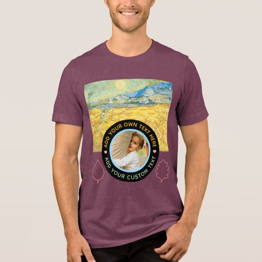 Aangepaste foto-tekst – Van Gogh Art Verjaardagsva Tri-Blend Shirt (Voorkant)