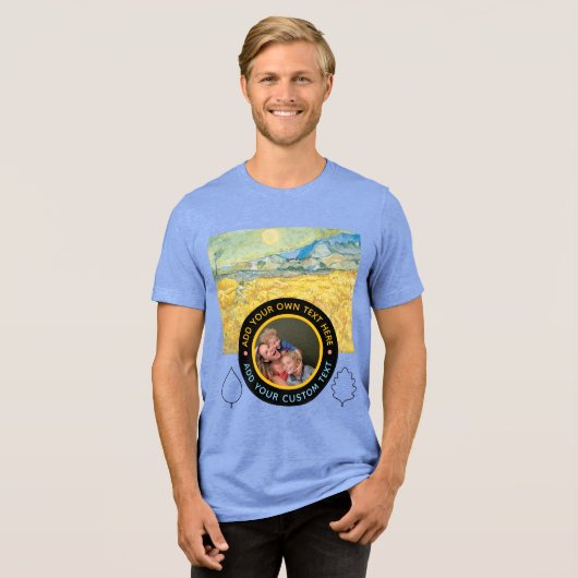 Aangepaste foto-tekst – Van Gogh Art Verjaardagsva Tri-Blend Shirt (Voorkant volledig)