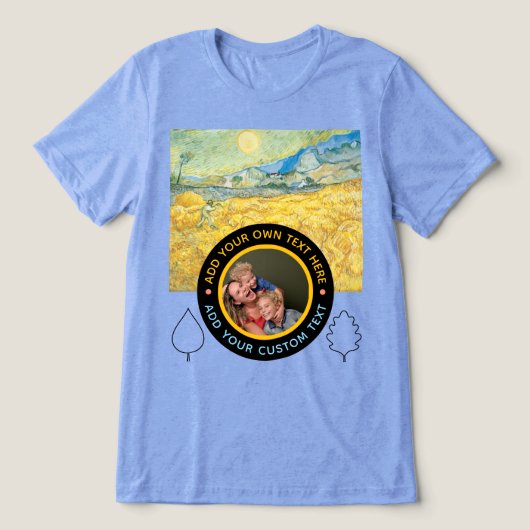 Aangepaste foto-tekst – Van Gogh Art Verjaardagsva Tri-Blend Shirt (Design voorkant)