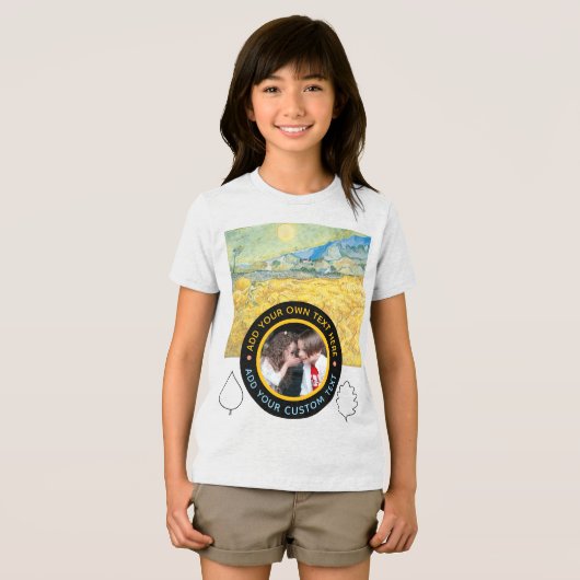 Aangepaste foto-tekst – Van Gogh Kunst Verjaardag Tri-Blend Shirt (Voorkant volledig)