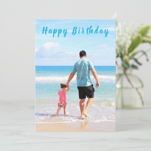 Aangepaste foto Tekst verjaardag Kaart Uw foto's (Staand voorkant)
