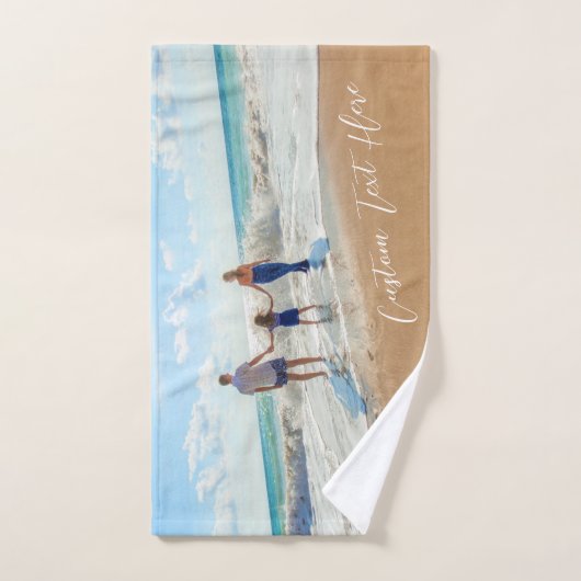 Aangepaste foto-tekstbalken Uw fotoontwerp Bad Handdoek (Handdoek)