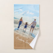 Aangepaste foto-teksthanddoeken - Uw zomerontwerp Bad Handdoek (Handdoek)