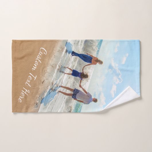 Aangepaste foto-teksthanddoeken - Uw zomerontwerp Bad Handdoek (Handdoek)
