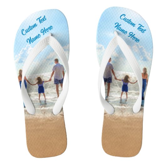 Aangepaste foto tekstnaam Teenslippers uw foto's (Voetbed)