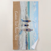 Aangepaste foto-tekstnaamhanddoek Uw foto's Strandlaken (Voorkant)