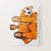 Aangepaste foto-tekstnamen voor het sportteam legpuzzel (Verticaal)
