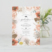 Aangepaste foto Terracotta Boho Graduation Party Kaart (Staand voorkant)