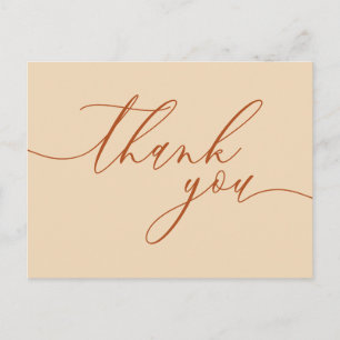Aangepaste foto terracotta script handtekening bed briefkaart