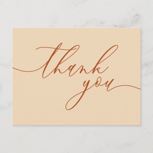 Aangepaste foto terracotta script handtekening bed briefkaart (Voorkant)
