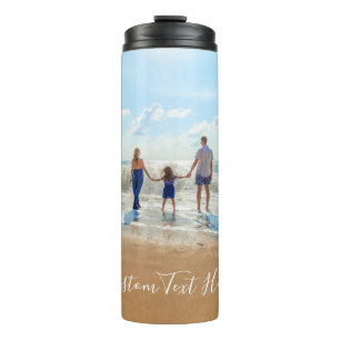 Aangepaste foto thermische tumbler cadeau met teks thermosbeker