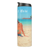 Aangepaste foto Thermische Tumbler met Tekstnaam Thermosbeker (Geroteerd rechts)