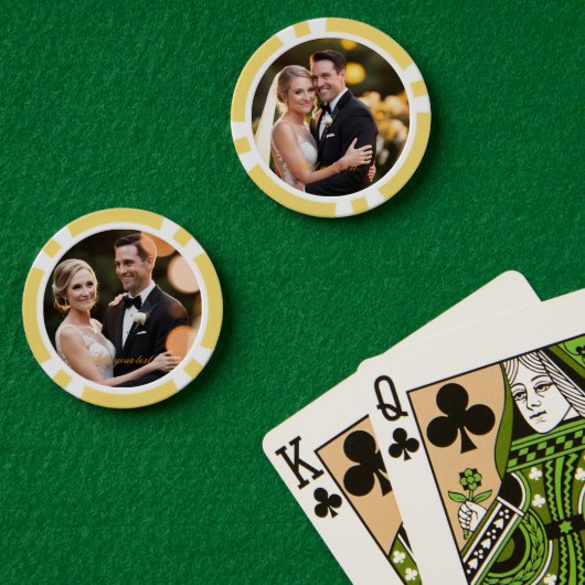 Aangepaste foto thuis toernooi trouwfeest poker chips (Pokertafel (Dubbel))