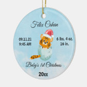 Aangepaste foto Tiger Baby's Boy Eerste Kerstmis 2 Keramisch Ornament (Links)