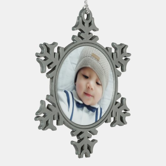 Aangepaste foto tin sneeuwvlok ornament (Links)