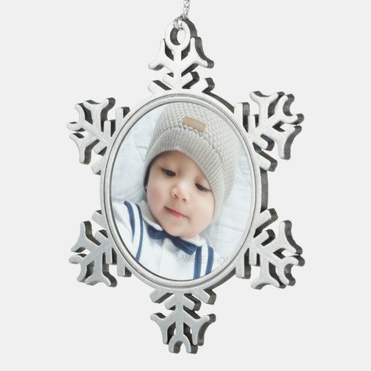 Aangepaste foto tin sneeuwvlok ornament (Rechts)