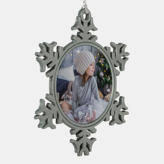 Aangepaste foto tin sneeuwvlok ornament (Links)