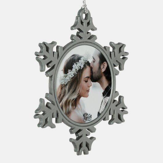 Aangepaste foto tin sneeuwvlok ornament (Links)