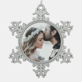 Aangepaste foto tin sneeuwvlok ornament (Voorkant)