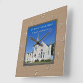 Aangepaste FOTO-toets met twee tekstvakken Vierkante Klok (Hoek)