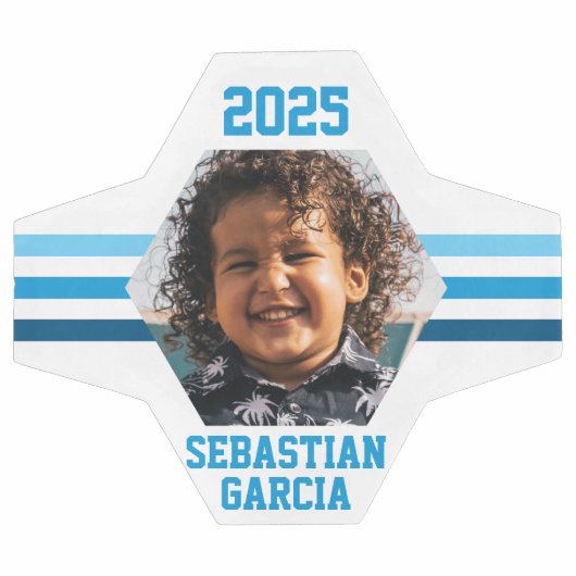 Aangepaste foto-toetsenbord Multi Blue Stripes Voetbal (Enkel)