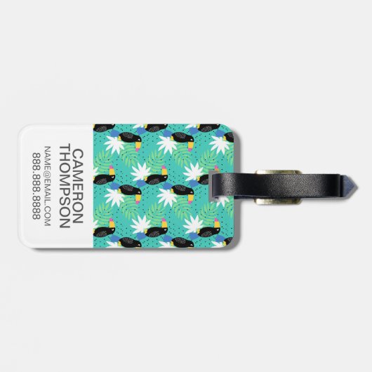 Aangepaste foto-toucans op Blauwgroen Bagagelabel (Achterkant horizontaal)