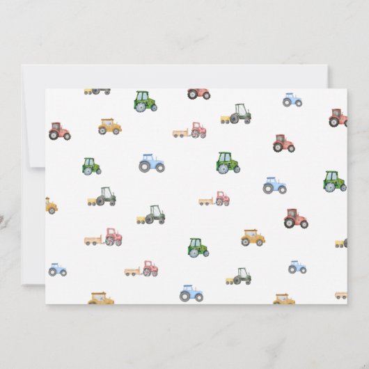 Aangepaste foto tractor 3e verjaardag kaart (Achterkant)