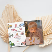 Aangepaste foto tractor 3e verjaardag kaart