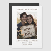 Aangepaste foto Traditionele bruiloft Bewaar de da Magnetische Uitnodiging (Voorkant / Achterkant)