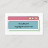 Aangepaste Foto Trendy Hond Huisdier Diensten Bewe Visitekaartje (Achterkant)