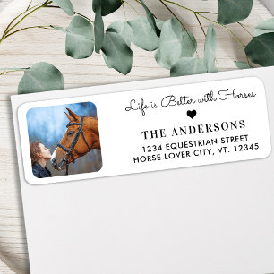 Aangepaste foto Trendy Horse Lover Return Address Etiket