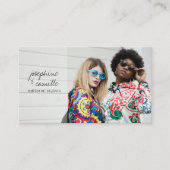 Aangepaste foto trendy script editoriale stylist visitekaartje (Voorkant)
