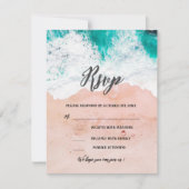 Aangepaste foto Tropical Beach Coastal Wedding RSVP Kaartje (Voorkant)