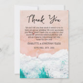 Aangepaste foto Tropical Coastal Beach Weddenschap Bedankkaart (Voorkant)