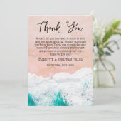 Aangepaste foto Tropical Coastal Beach Weddenschap Bedankkaart (Staand voorkant)