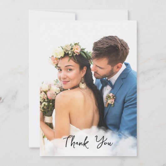 Aangepaste foto Tropical Coastal Beach Weddenschap Bedankkaart (Achterkant)