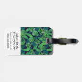 Aangepaste foto Tropical Leaves Patroon Bagagelabel (Achterkant horizontaal)