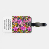 Aangepaste foto Tropische bladeren en bloemen Bagagelabel (Achterkant horizontaal)