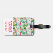 Aangepaste foto tropische bloemen en vogels bagagelabel (Achterkant horizontaal)