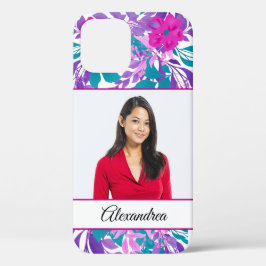 Aangepaste foto Tropische Floral Flowers personali iPhone 16 Hoesje