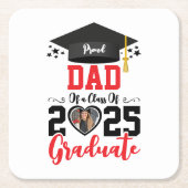 Aangepaste Foto Trots Afstuderen Familie 2025 Gift Kartonnen Onderzetters (Voorkant)