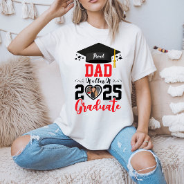Aangepaste Foto Trots Afstuderen Familie 2025 Gift T-shirt