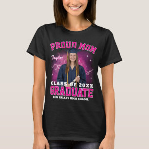 Aangepaste foto trots senior moeder afstudeerbootl t-shirt