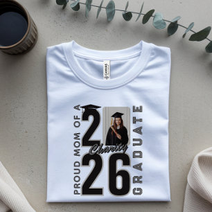 Aangepaste foto trotse familie bijpassende afstude t-shirt