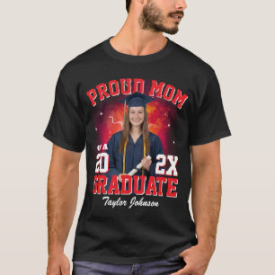 Aangepaste foto Trotse moeder van afgestudeerde Bo T-shirt