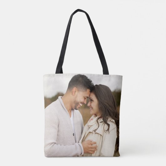 Aangepaste foto trouw bruids persoonlijk  tote bag (Achterkant)