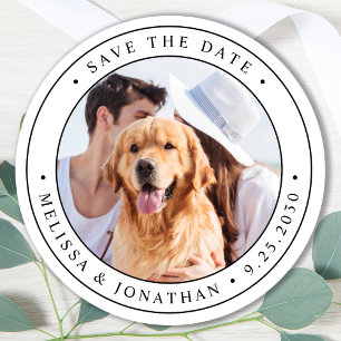 Aangepaste foto trouwkaart Save The Date  Ronde Sticker