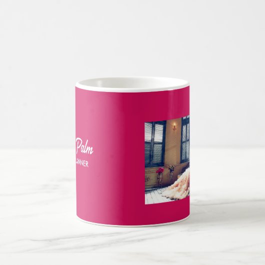 Aangepaste foto-trouwroze koffiemok (Center)