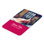 Aangepaste foto-trouwroze magneet (Linkerzijde)